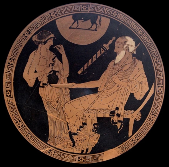 古希腊时根据荷马史诗所绘的图，图中为海伦和普里阿摩斯|Bibi Saint-Pol/wikipedia
